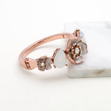 Betsey Johnson Beautiful Exotic Colorful Gemstones Rose Gold flower Bracelet