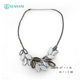 Leaffani White to Black Crystal Leaves necklace