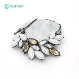 Leaffani White to Black Crystal Leaves necklace