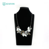 Leaffani White to Black Crystal Leaves necklace