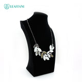 Leaffani White to Black Crystal Leaves necklace