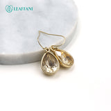 Leaffani Dark Gold Teardrop Earrings