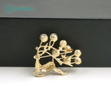 Leaffani Beautiful Pearl and Gold Deer Brooch