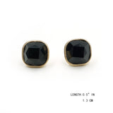 Monet Elegant Black Square Stud Earrings