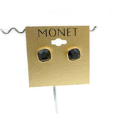 Monet Elegant Black Square Stud Earrings