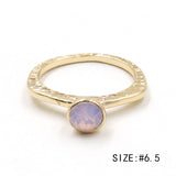 Purple Crystal Stone Ring Size 6.5