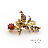 Les Néréides beautiful flower and Stone Brooch
