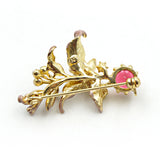 Les Néréides beautiful flower and Stone Brooch