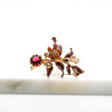 Les Néréides beautiful flower and Stone Brooch