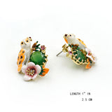 Les Néréides owl and stone earrings