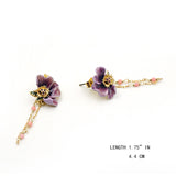 Les Néréides purple flower Earrings