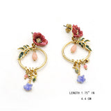 Les Néréides leaves and flower Earrings