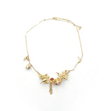 Les Néréides Gold Tone Flower necklace