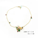 Les Néréides owl and stone necklace