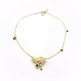 Les Néréides owl and stone necklace