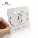 Simple Silver tone round Earrings