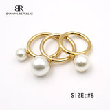 Pearl Rings set of 3 size 8