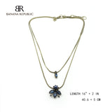 Vintage Blue Crystal Pendant necklace