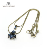 Vintage Blue Crystal Pendant necklace