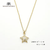 Gold Tone Crystal Starfish Pendant necklace
