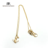 Gold Tone Crystal Anchor Pendant necklace