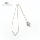 V shape Crystal Pendant necklace