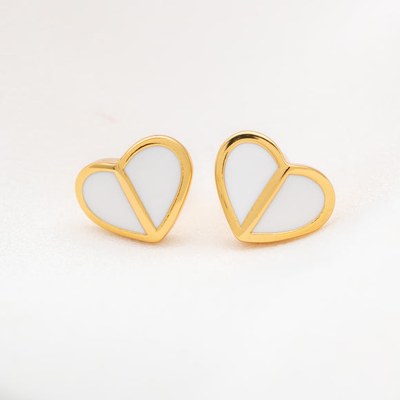 Heritage Spade Earrings (White)