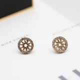 MARCHESA Vintage Crystal Gold-toned Stud Earrings