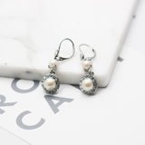 MARCHESA Charming Classic Vintage Silver Pearl Earrings