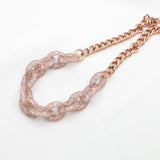 Betsey Johnson Beautiful Resplendent Exotic Clear Gemstones Rose Gold Necklace