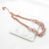 Betsey Johnson Beautiful Resplendent Exotic Clear Gemstones Rose Gold Necklace