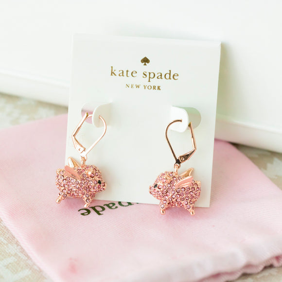 Imagination Flying Pig Crystal Earrings