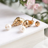 Under the Sea Tulip Gold Earrings