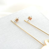 heritage spade linear earrings (Gold)
