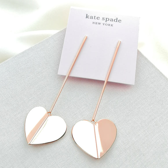 heritage spade linear earrings (Rosegold)
