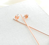 heritage spade linear earrings (Rosegold)