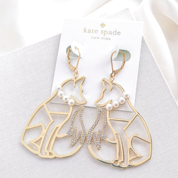 So Foxy Fox Wire Drop Earrings