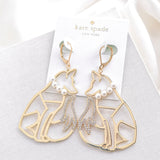 So Foxy Fox Wire Drop Earrings