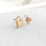 Asymmetrical heart and lock earrings