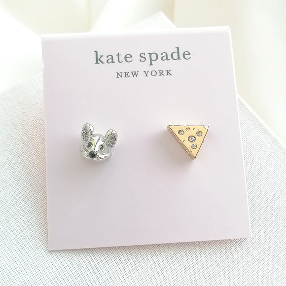 Year of the rat cheese stud earrings