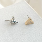 Year of the rat cheese stud earrings