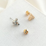 Year of the rat cheese stud earrings