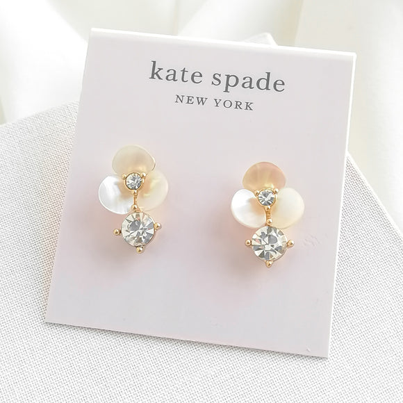 Disco Pansy Drop Stud Earrings