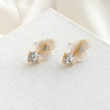 Disco Pansy Drop Stud Earrings