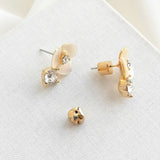 Disco Pansy Drop Stud Earrings
