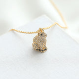 Cold Comforts Polar Bear Crystals Gold Pendant Necklace