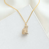 Cold Comforts Polar Bear Crystals Gold Pendant Necklace
