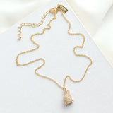 Cold Comforts Polar Bear Crystals Gold Pendant Necklace