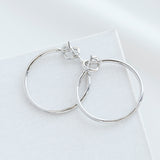 Loves Me Knot Silver Hoop Earrings