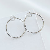 Loves Me Knot Silver Hoop Earrings